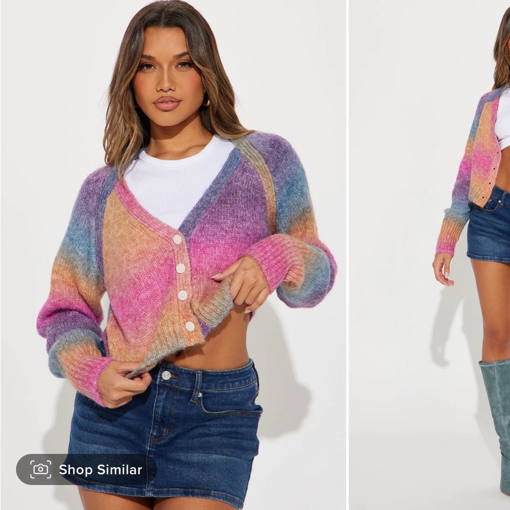 ❤️Rainbow Cropped Sweater 🌈